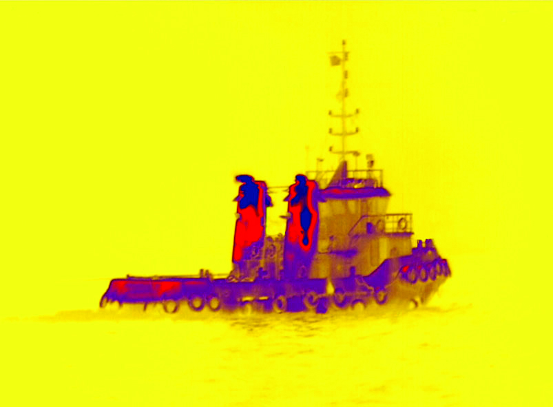 Tugboat in Thermal Vision
